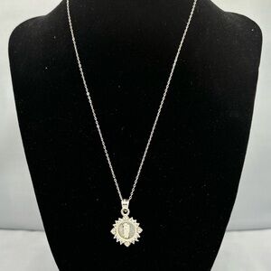 Mex Jesus Silver Pendant Necklace